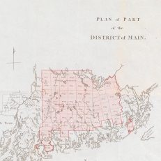 Map titled “Plan of Part of the District of Main,” which was commissioned from the workshop of William Faden, the king’s geographer. Credit: The Baring Archive