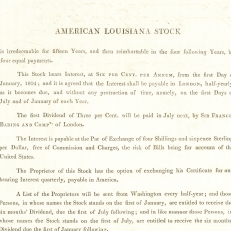 Louisiana Purchase prospectus, 1804. Credit: The Baring Archive