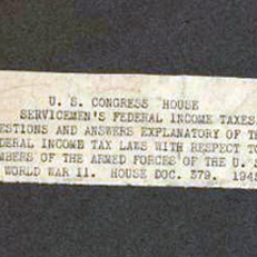 US Congress House Servicemen’s Federal Income Taxes Questions and Answers