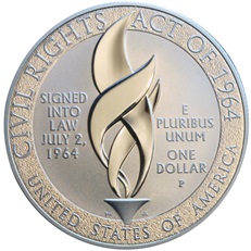1964 Civil Rights Act Silver Dollar (reverse)
