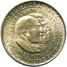 George Washington Carver and Booker T. Washington Half Dollar (obverse)