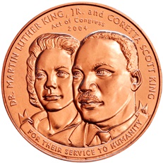 Martin Luther King, Jr. and Coretta Scott King Bronze Medal (obverse)