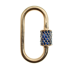 Medium lock in yellow gold with 78 sapphires, courtesy of Marla Aaron Jewelry