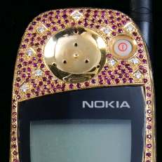 14 karat gold and jeweled Nokia cell phone by Sidney Mobell
