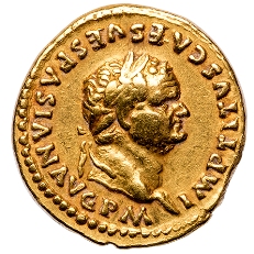 Gold coin from a rare 12 Caesars collection, courtesy of Thomas Tesoriero