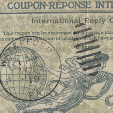 International reply coupon, 1920s.