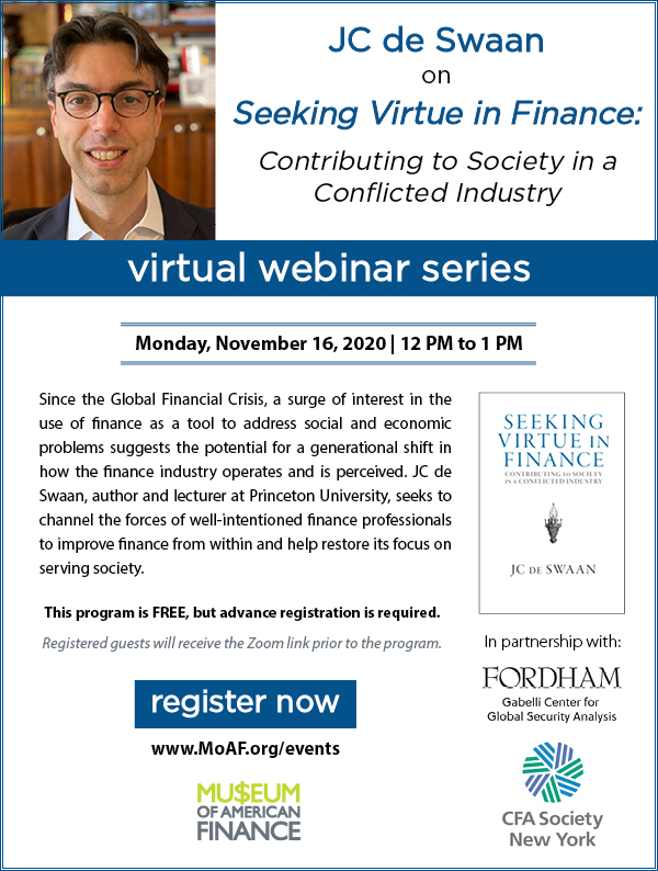 JC de Swaan on Seeking Virtue in Finance