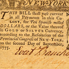 Colonial NY Currency