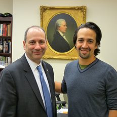 David Cowen and Lin-Manuel Miranda during the research phase for 