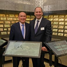 David Cowen and MoAF Trustee Mark Shenkman at the opening of the "America in Circulation" exhibit