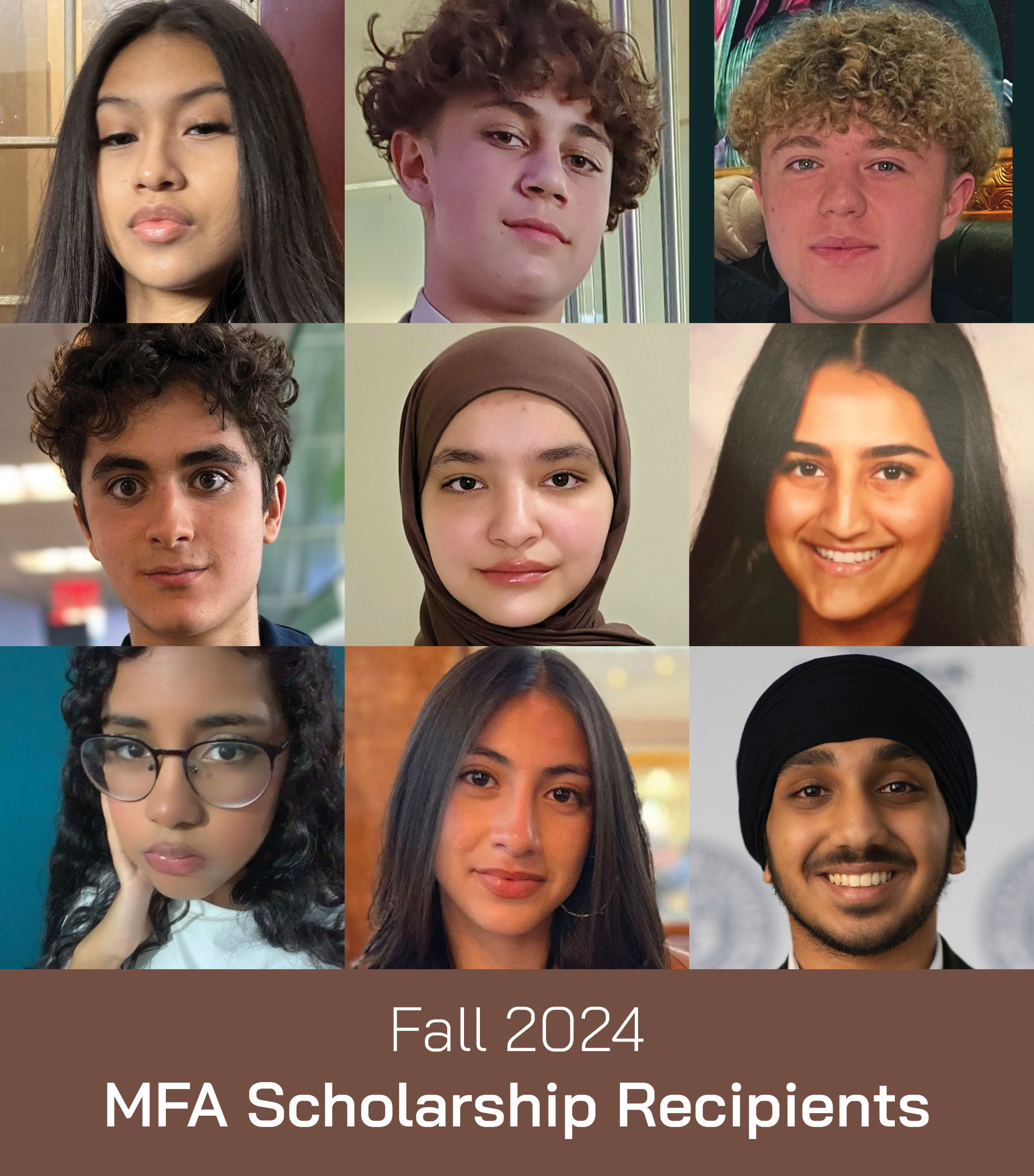 Fall 2024 MFA Scholarship Recipients