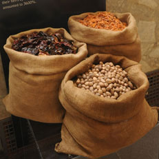Display of spices used for in-kind divident payments.