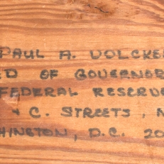 2 x 4 Wood Mailed in Protest to Paul Volcker