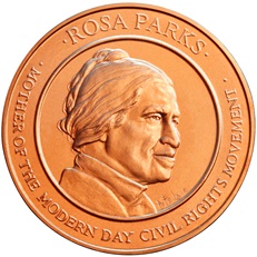 Rosa Parks Bronze Medal (obverse)