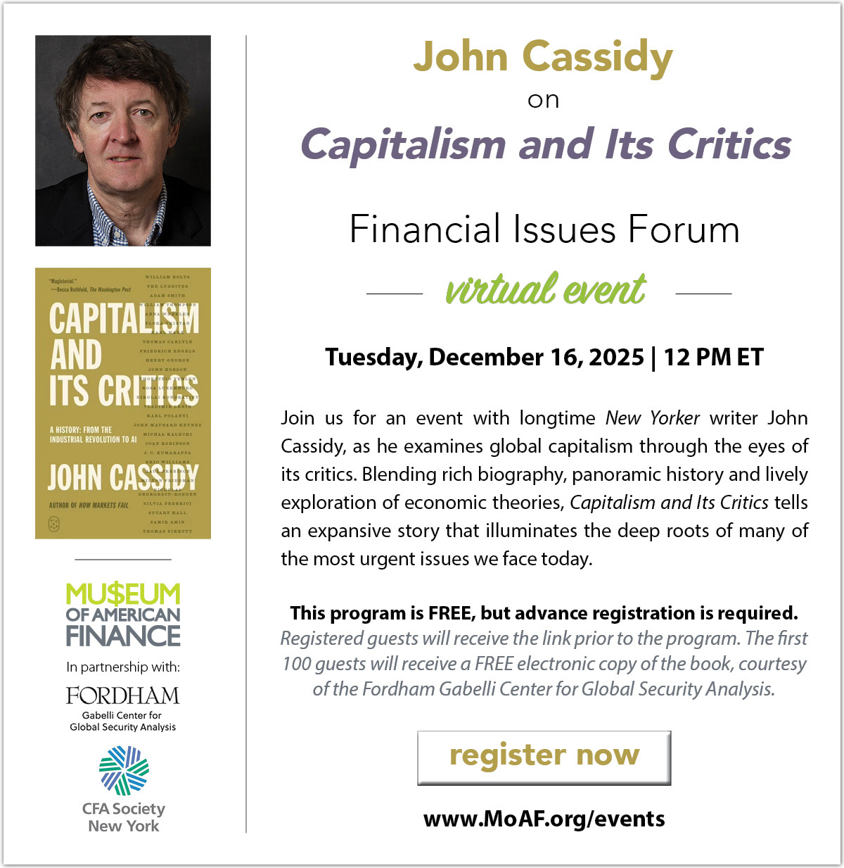 John Cassidy on Capitalism and Its Critics