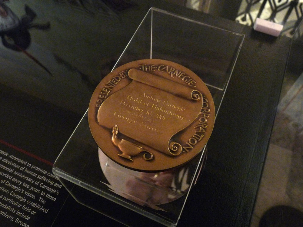 Carnegie Medal for Philanthropy presented to George Soros in 2001.  Courtesy of George Soros.