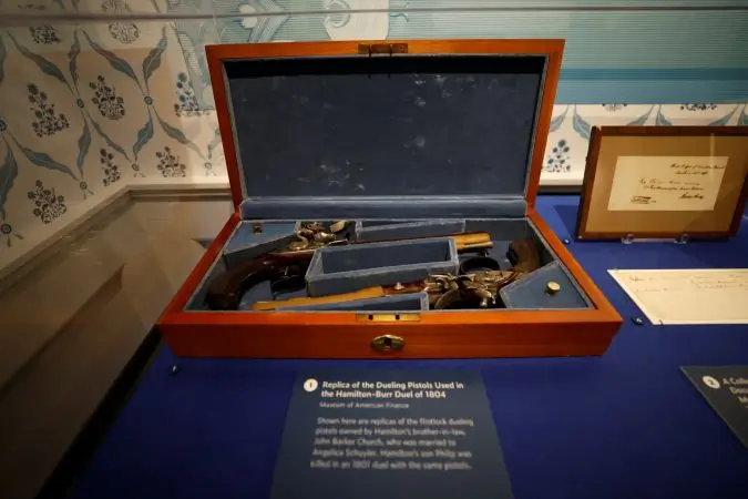 Replica of the dueling pistols used in the Hamilton-Burr duel of 1804