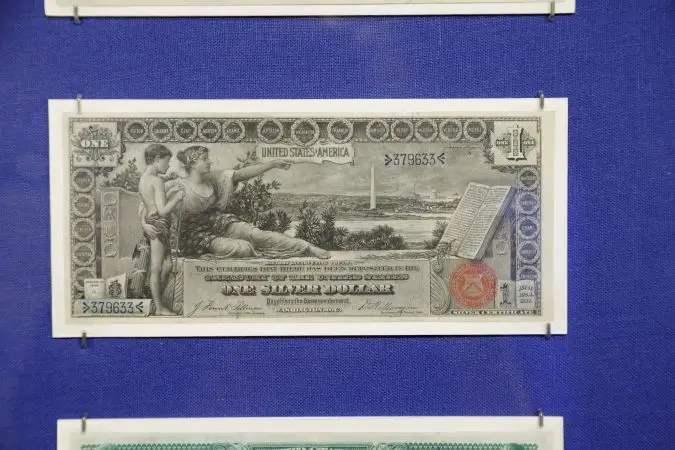 $1 silver certificate from the 1896 Education Series, considered among the most beautiful pieces of American currency