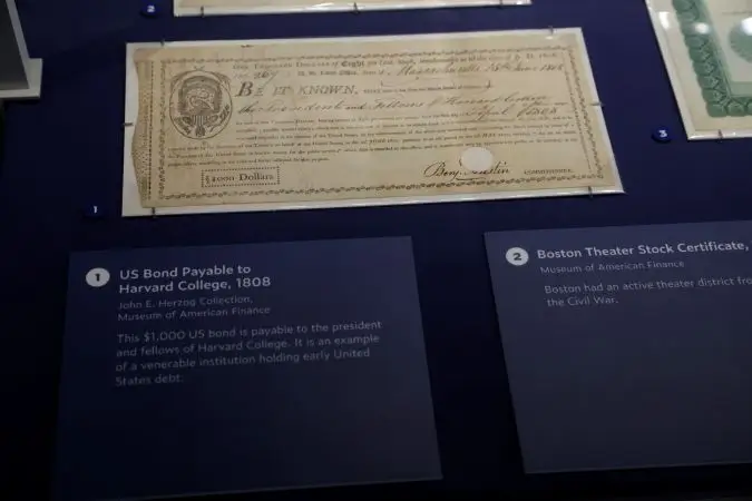 US bond payable to Harvard College, 1808