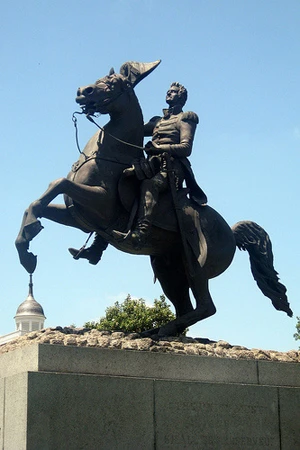 Statue of Andrew Jackson, the triumphant warrior, in Jackson Square, New Orleans.