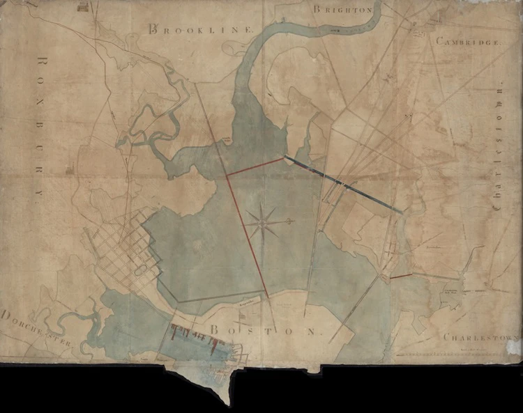 Mill Dam Survey, Boston, Roxbury, Brookline, etc., c. 1850s.