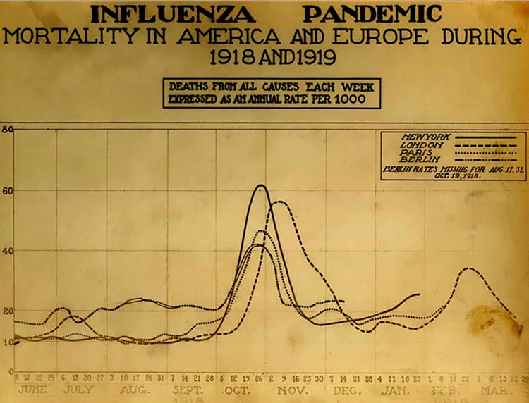 Mortality Rates in the US and Europe, Fall 1918
