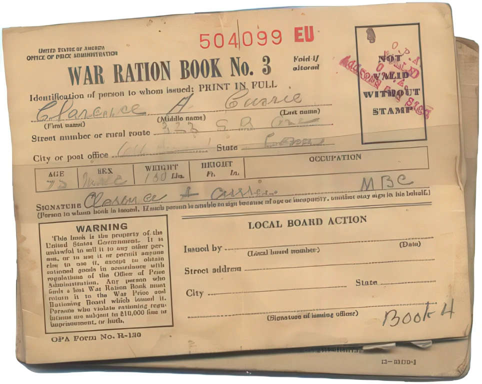 World War II ration book.