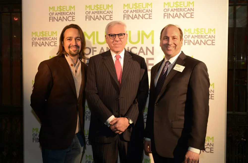 Lin-Manuel Miranda, David Rubenstein and David Cowen at the 2015 Gala