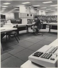 Photo of the Bunker-Ramo Data Center for Nasdaq, 1971