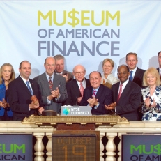 MoAF leadership rings the closing bell on October 19, 2012. Photo courtesy of Valerie Caviness.