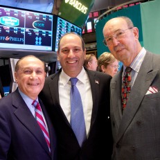 Kevin Shine, Mark Shenkman, David Cowen and John Herzog on the NYSE trading floor. Photo courtesy of Valerie Caviness.