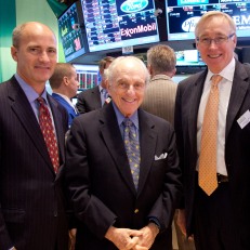 MoAF Trustees David Shuler, Myron Kandel, Charles Wait and Mark Shenkman on the NYSE trading floor. Photo courtesy of Valerie Caviness.