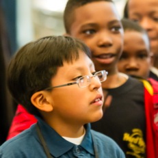 Students tour the Museum at launch event for Free Saturday program.