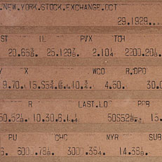 Crash of 1929 Ticker Tape